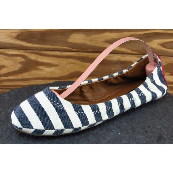 Lucky Brand Women‎ Sz 6 B Blue Ballet Fabric Shoes Erin 2 - Picture 1 of 7